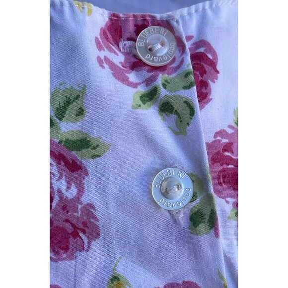 Vintage Blueberi Boulevard Girls Sz 12 Months Floral Dress Pink Red Rose - Picture 13 of 16